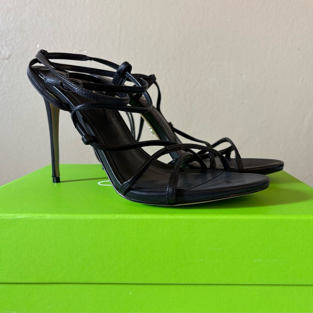 Sam Edelman Shoes Sareena Strappy Leather Black Sandals, Size 8.5